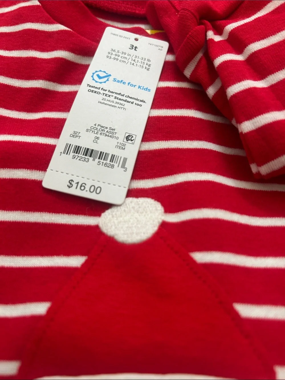 Carter's Red & Gray Holiday Kids Pajama Set